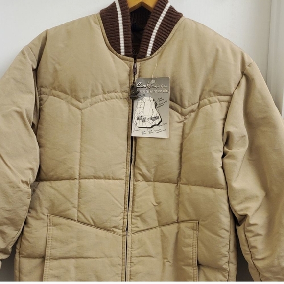 🤩New with tags Vintage Comfy mens lined puffer jacket size small - Picture 2 of 10